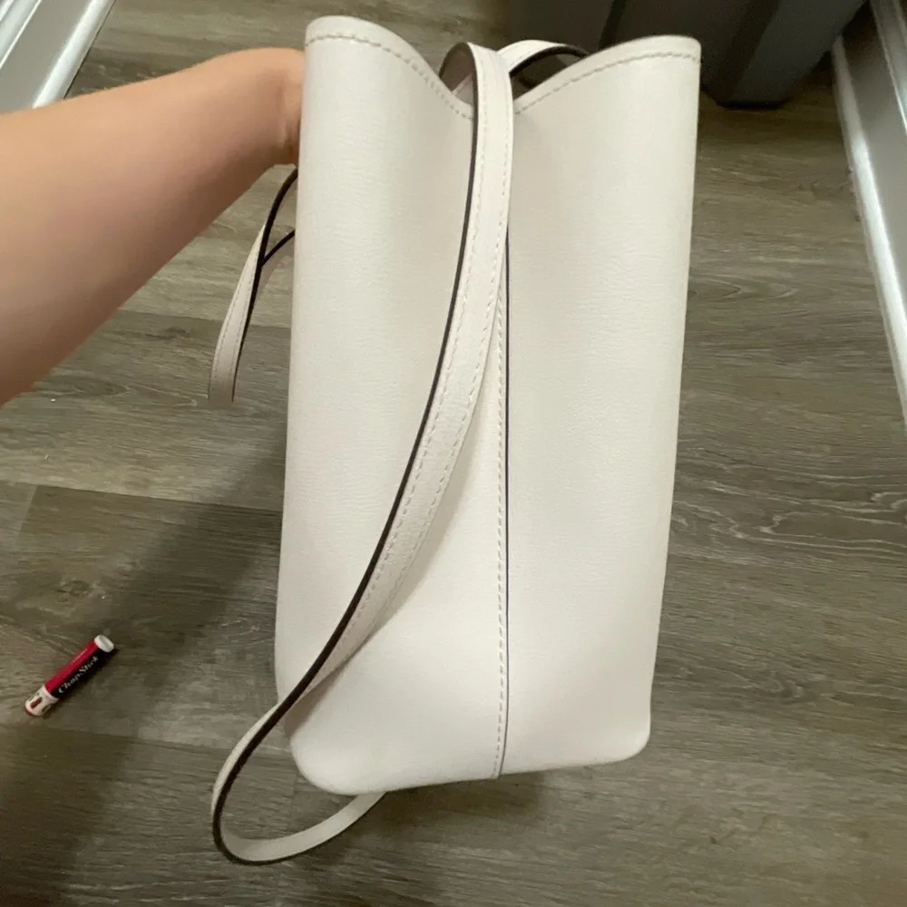 Kate Spade Harper Cream White Satchel with crossbody strap